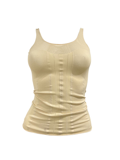 Marithé François Girbaud Ecru Fishnet Tank Top