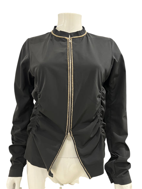 Marithé François Girbaud Black Pleat Sport Jacket