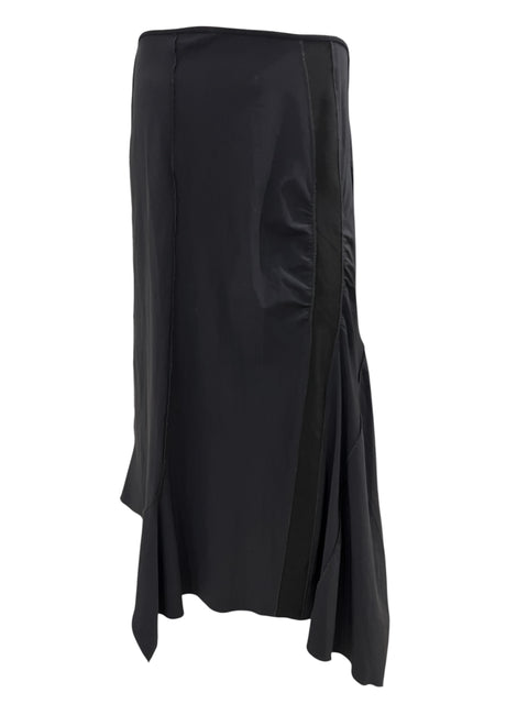 Marithé François Girbaud Asymmetrical Black Long Skirt