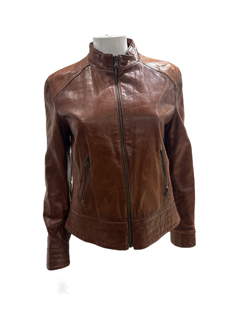 Leather Brown Camel Jacket