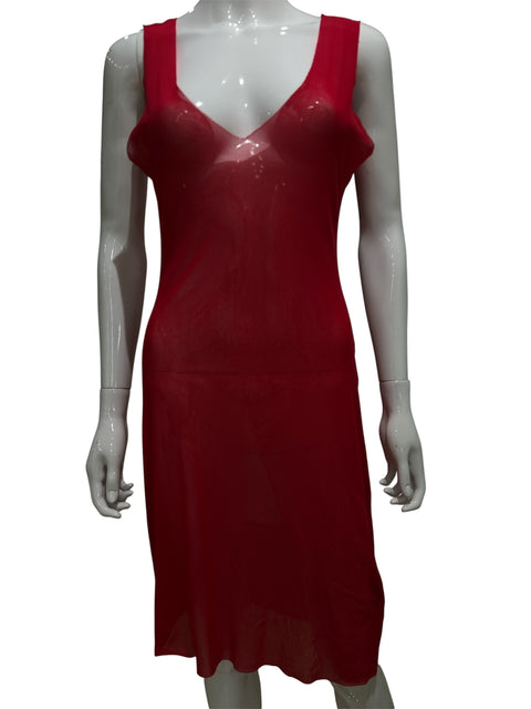 Kenzo Red Mesh Long Tank Dress