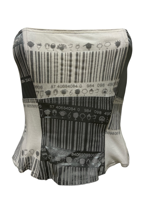 Biche de Bere Grey Barcode Bustier Top