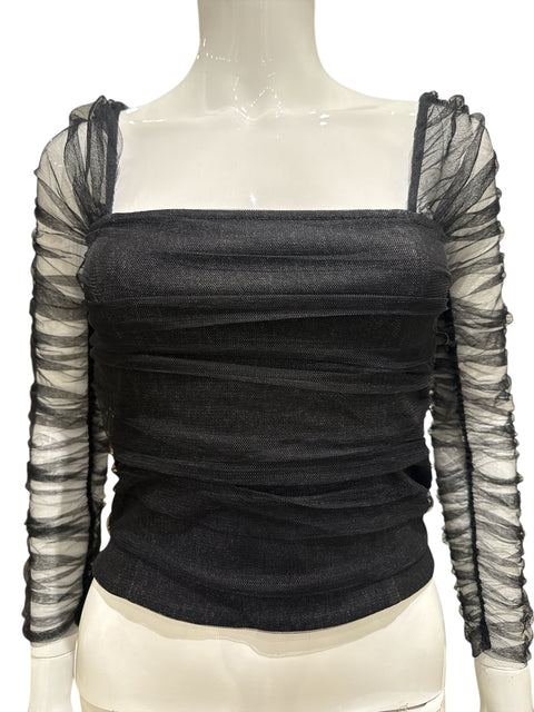 Miss Sixty Black Mesh Drap Long Sleeve