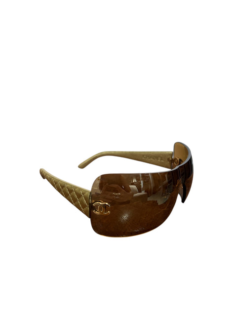 Chanel Gold Sunglasses Quilted Temples