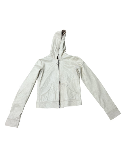 Vintage Leather Hooded Jacket