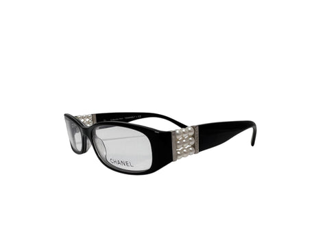 Chanel Black Bayonetta Glasses with Pearl Details