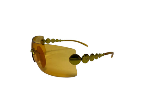 Dior Orange Gold Circle Temple Sunglasses