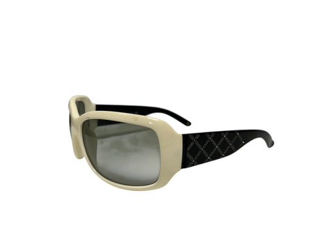 Versace Black White Sunglasses Rhinestone Details
