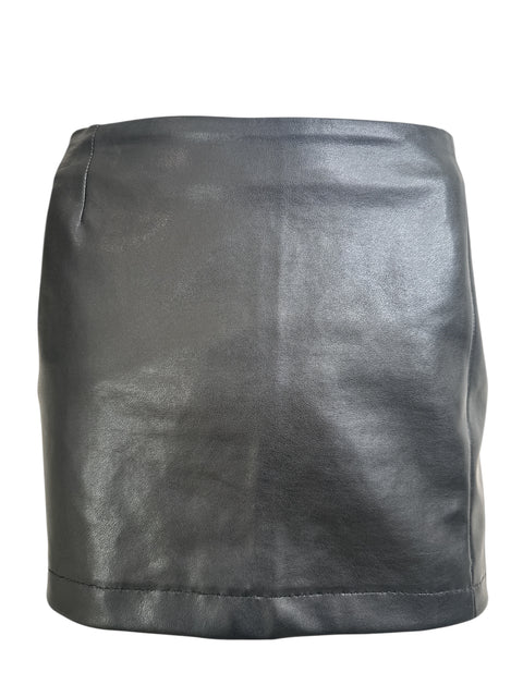 versace Jean Couture Black Imitation Leather Mini Skirt