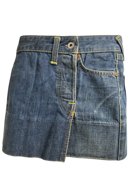 Evisu Blue Jean Mini Skirt