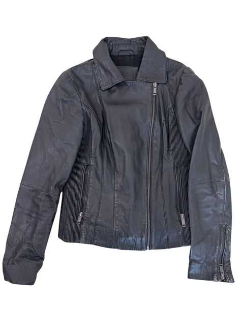 Conbipel Black Leather Gather Jacket