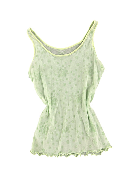 Vintage Green Mesh Tank Top