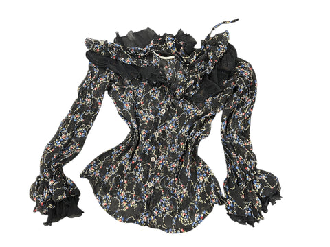 Ruffled Mesh Shirt