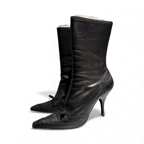 Prada Leather Motorcycle Boots
