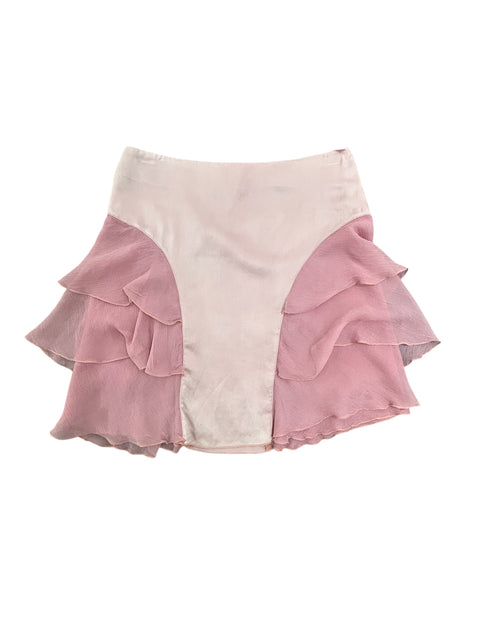 Pink Ruffle Mini Skirt