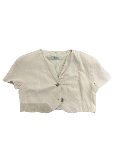 Short-Sleeved Beige Blazer