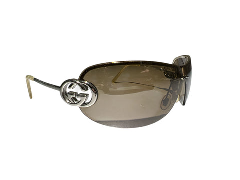 Gucci Silver/Brown Mask Sunglasses