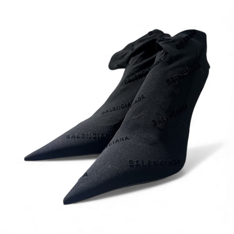Balenciaga Heels Sock Black Logo