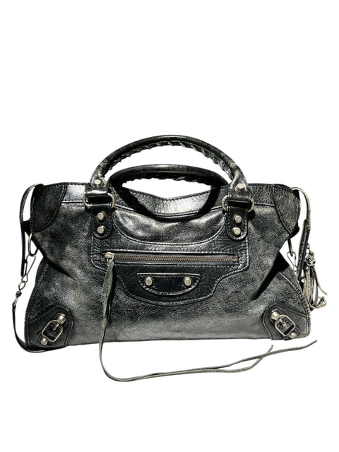 Balenciaga Black Faded City Bag