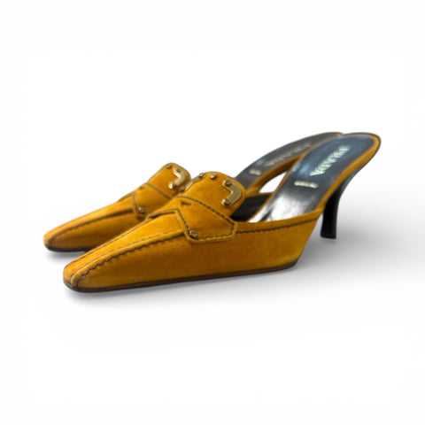 Prada Mules Yellow Suede T.36/5