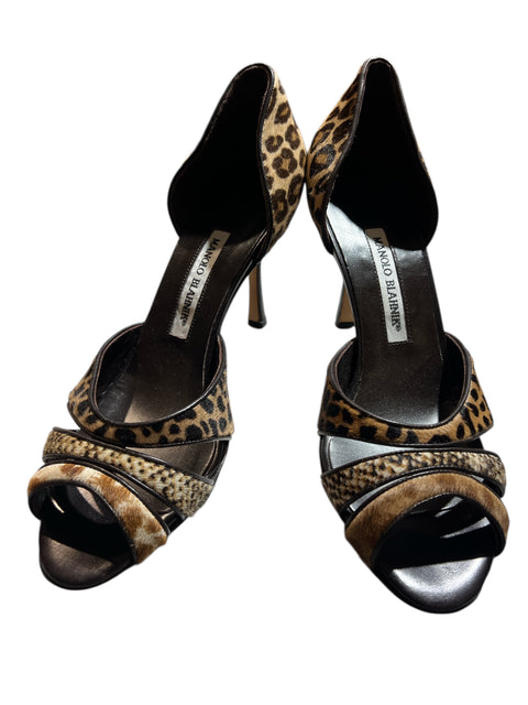 Manolo Blahnik Animal Print Pony Hair Heels