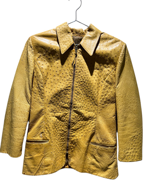 Vintage Yellow Ostrich Leather Jacket (SL)