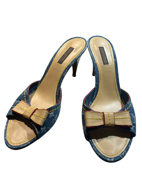 Louis Vuitton Blue Denim Monogram Heels