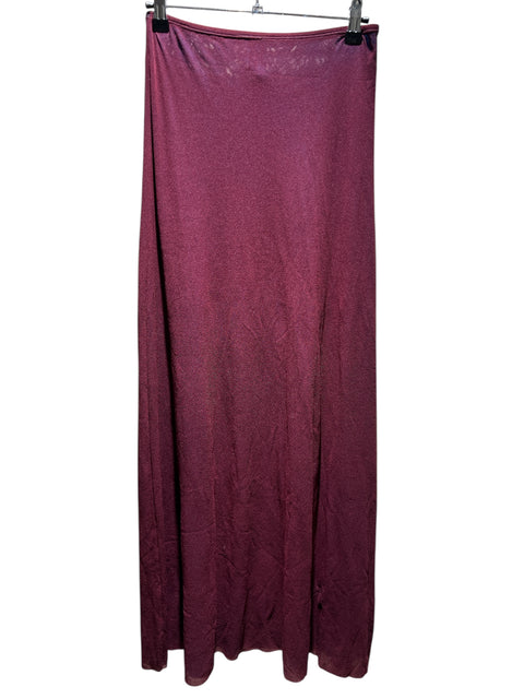 JPG Burgundy Mesh Long Skirt