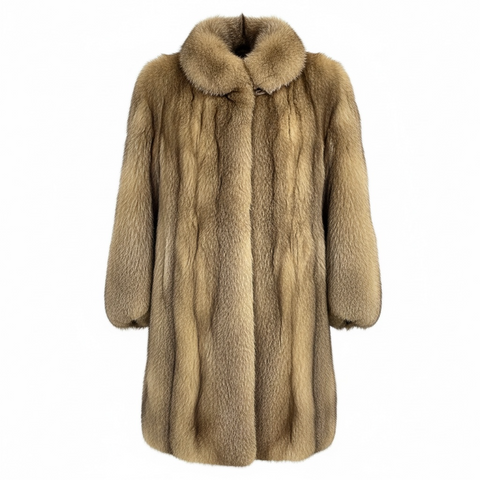 Fox Long Quilted Beige Fur