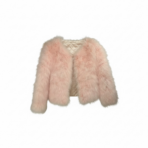 Ostrich Feather Short Pink Fur