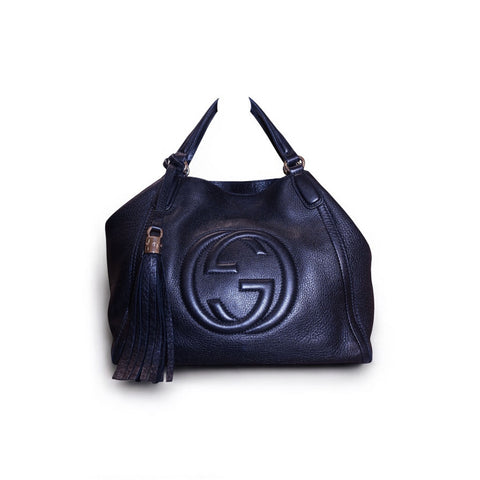 Gucci Shoho Black Leather Tote Bag