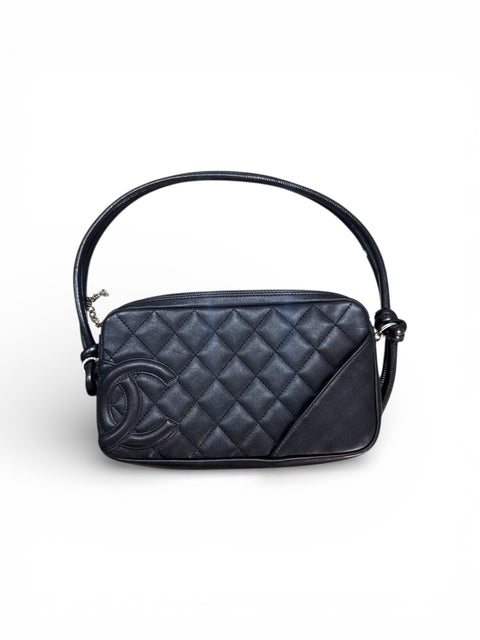 Chanel Cambon Black Leather Shoulder Bag