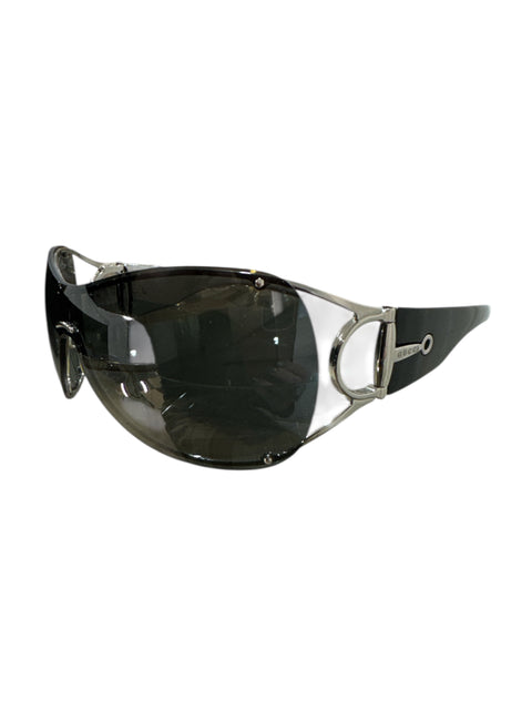 Gucci Horsebit Black Silver Mask Sunglasses