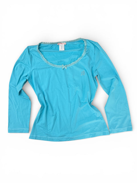 Blumarine Blue Long Sleeve Top