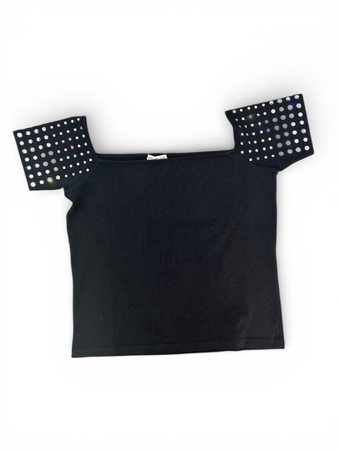 Anna Molinari Strass Black Top