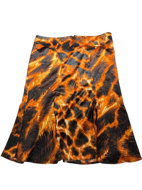 Roberto Cavalli Leo Fire Print Skirt
