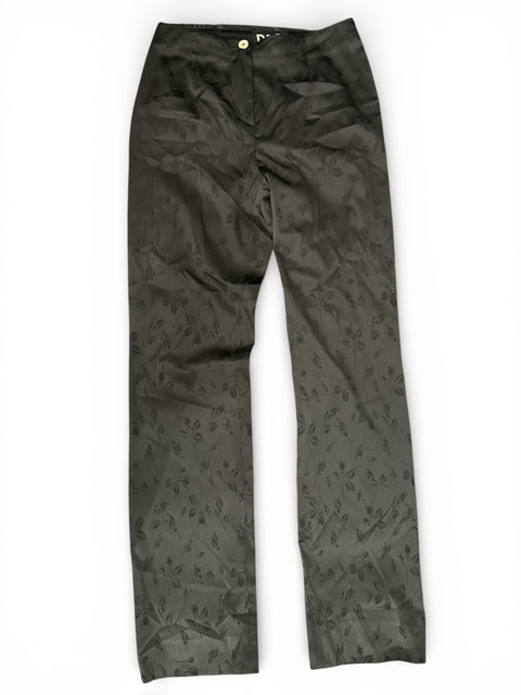 Dolce&Gabbana Silk Print Black Pant