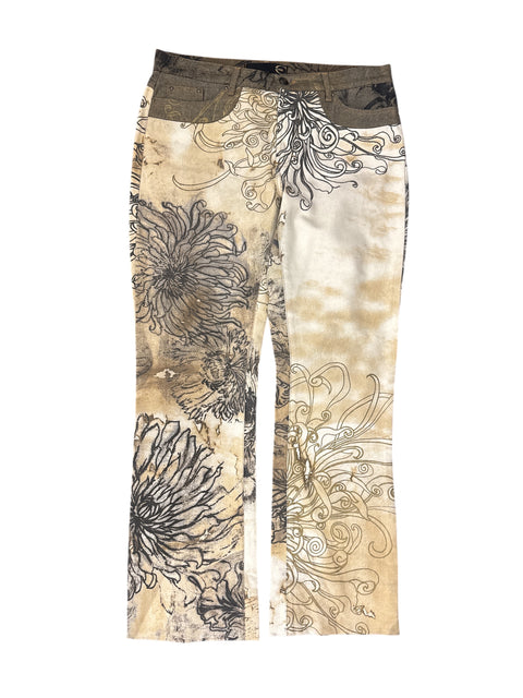 Just Cavalli Flowers Beige Jeans