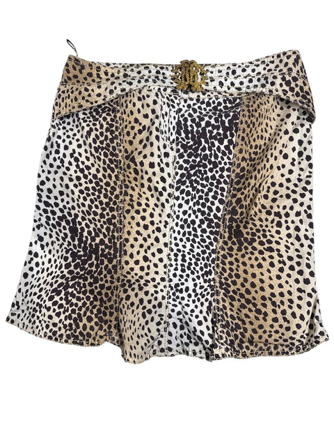 Roberto Cavalli Leopard Jean Skirt