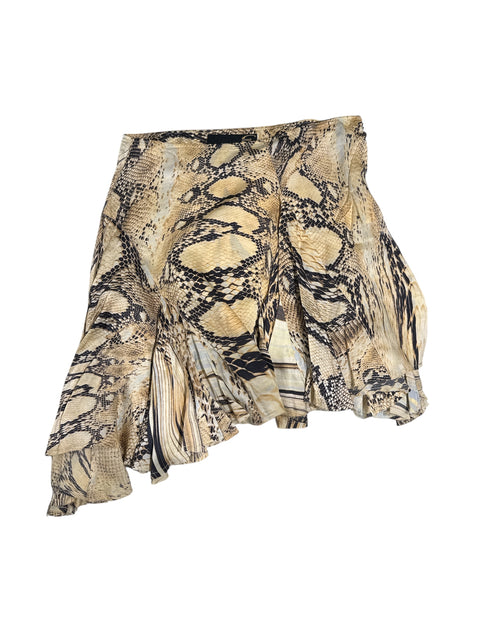 Roberto Cavalli Snake Print Asymmetric Skirt