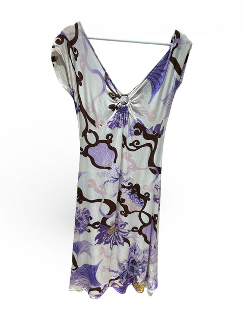 JustCavalli Purple Flower Dress T.44