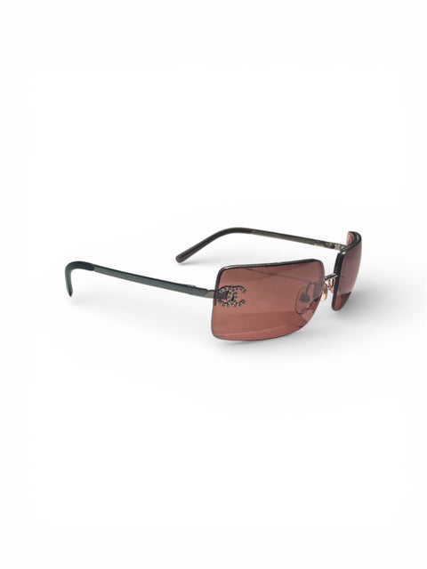 Chanel Rhinestones Burgundy Sunglasses