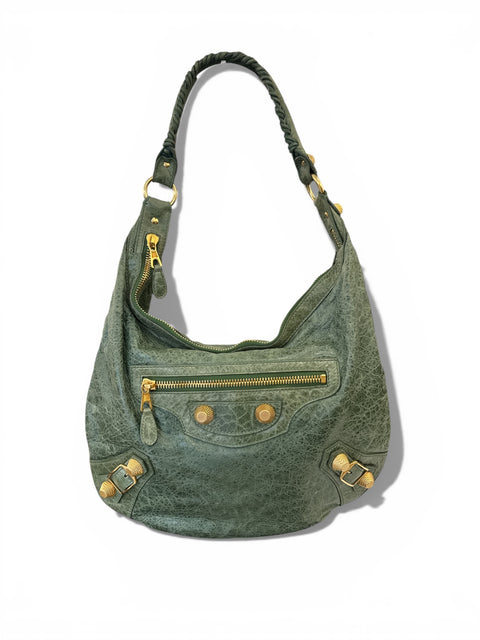 Balenciaga Giant 21 Green Leather Hobo Bag