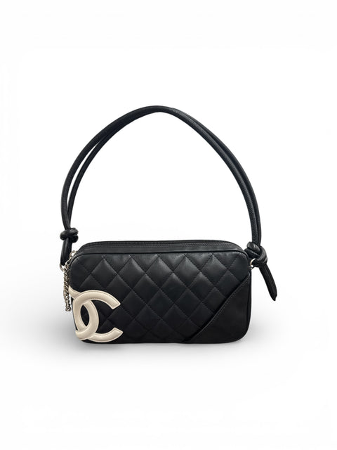 Chanel Cambon Black Leather Shoulder Bag