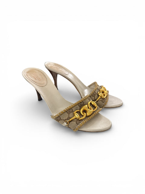 Gucci GG Monogram Horsebit Sandal