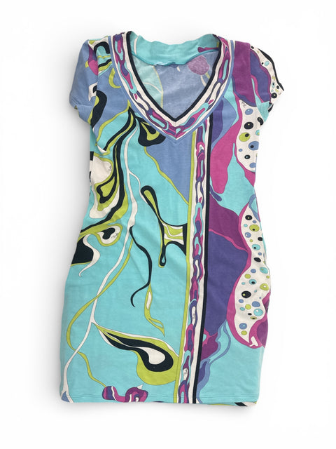 Emilio Pucci Turquoise Blue Print Dress