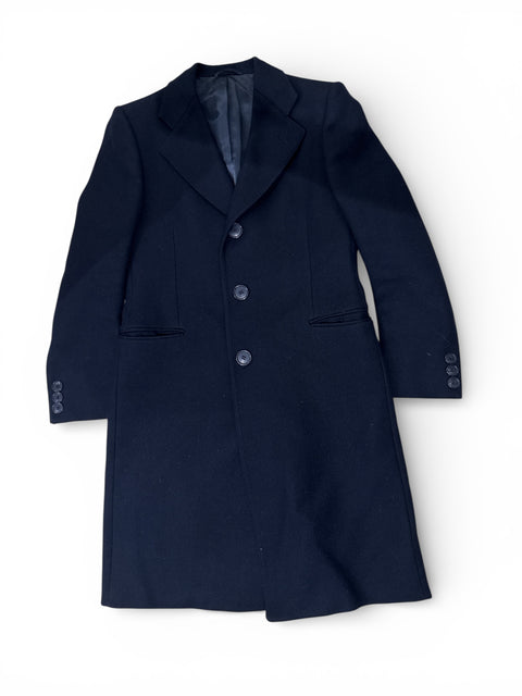 Vintage Navy Blue Straight Long Coat