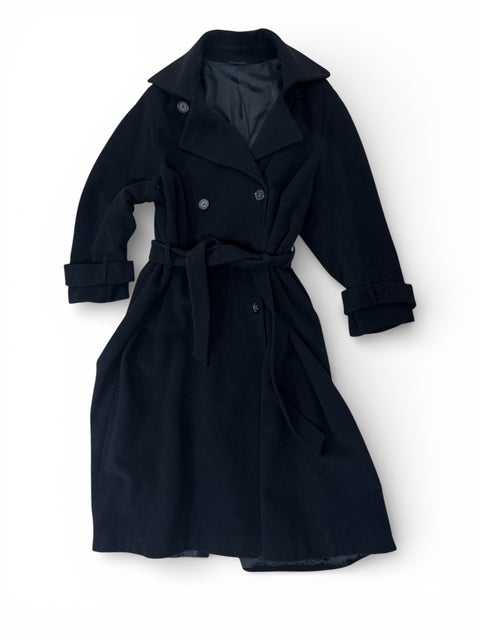 Vintage Oversized Black Wool Coat