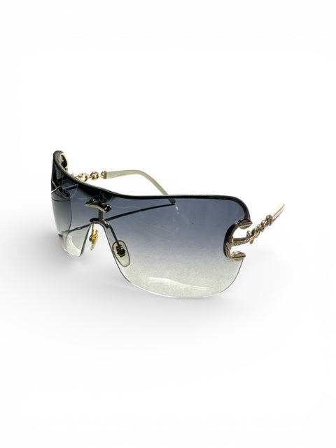 Gucci Gold White Mask Sunglasses