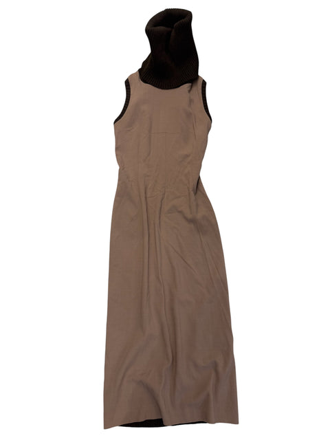 Dolce & Gabbana Brown/Beige Turtleneck Dress
